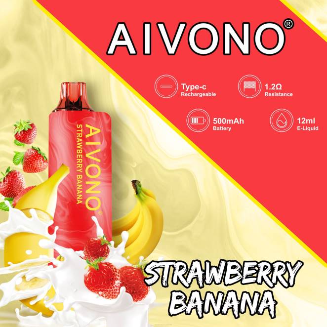 Magasin Vape Genève - Aivono AIM GUN 7000 fraise banane 446J107