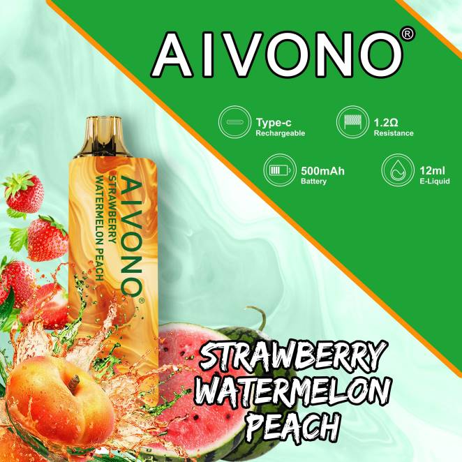 Vape Suisse Pas Cher - Aivono AIM GUN 7000 pêche pastèque fraise 446J108