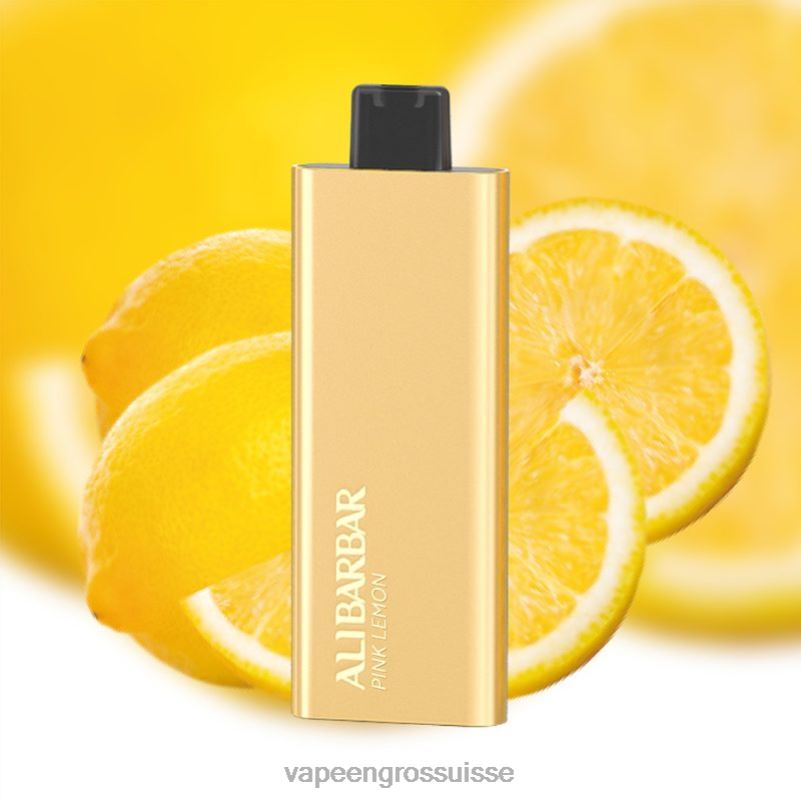 Vapotage Suisse - Alibarbar Pandora 7000 vapes jetables citron rose V084P59