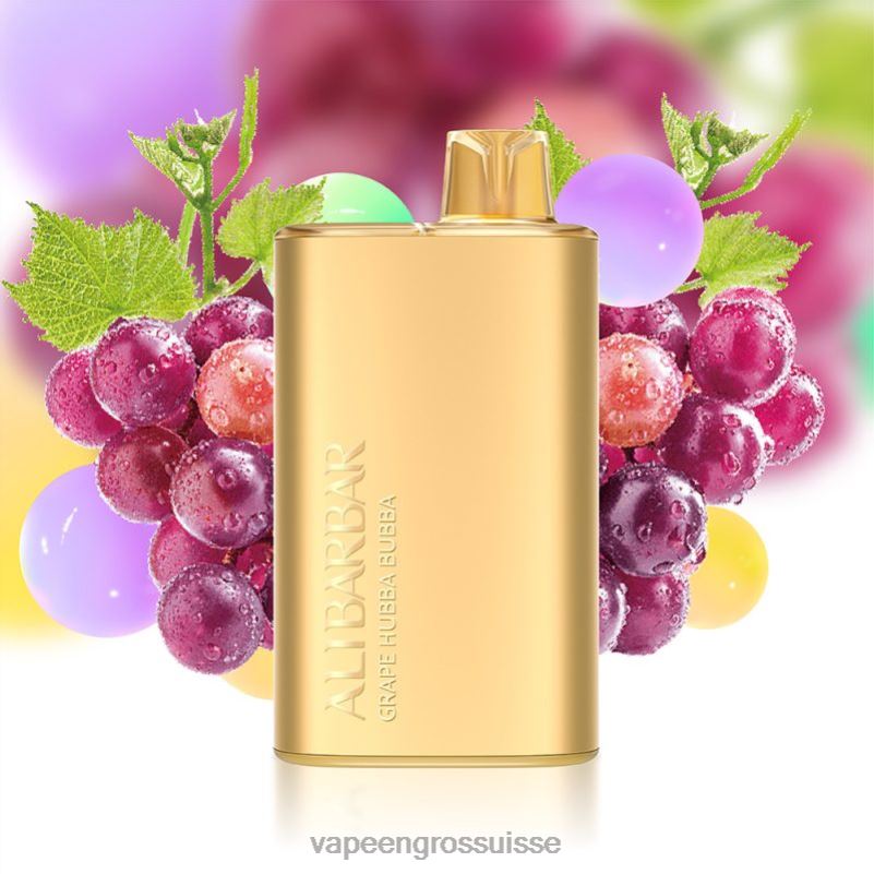 E Liquide Suisse - Alibarbar Rich 8000 vapes jetables raisin hubba bubba V084P6