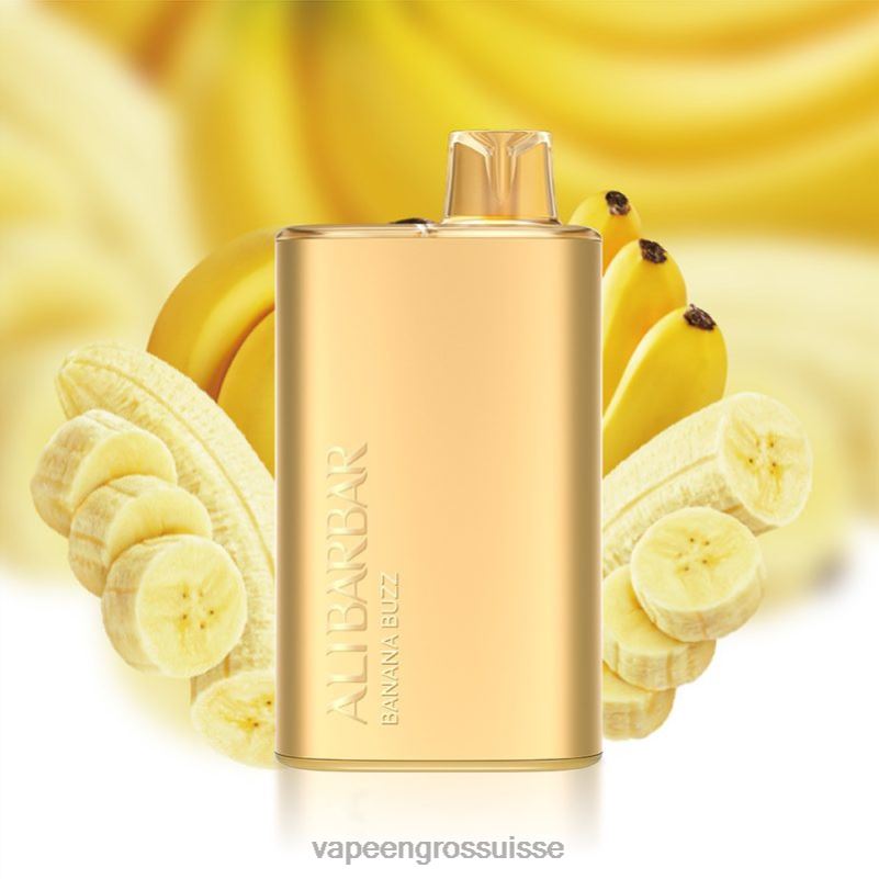 Vape Genève - Alibarbar Rich 8000 vapes jetables buzz de banane V084P2