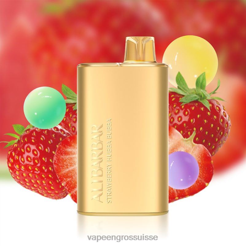 Vaporizer Zurich - Alibarbar Rich 8000 vapes jetables Hubba Bubba aux fraises V084P12