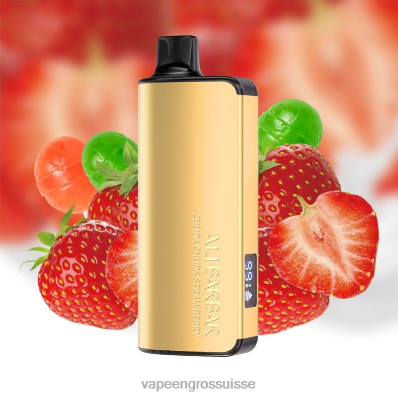 Vape Genève - Alibarbar Ingot 20000 vapes jetables Chupa Chups fraise V084P34