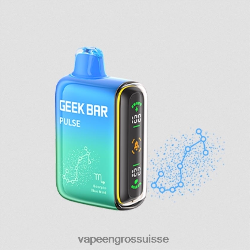 Eliquide En Gros - menthe bleue 82F24273 GEEK BAR Pulse édition zodiaque 7500 bouffées/15000 bouffées
