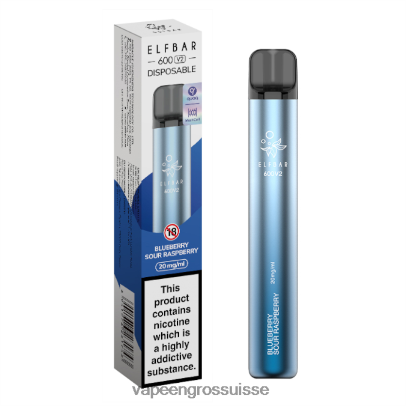 Cigarette Électronique Genève - myrtille, framboise aigre 82F242278 ELFBAR 600V2 20mg