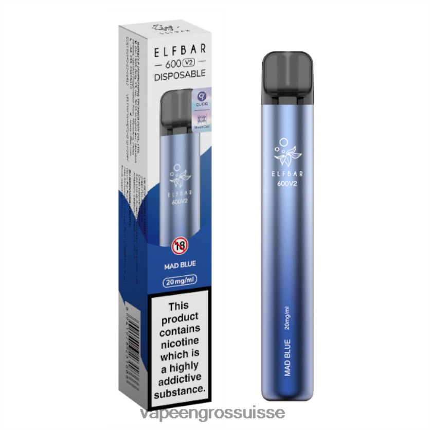 Vape Genève - bleu fou 82F242288 ELFBAR 600V2 20mg
