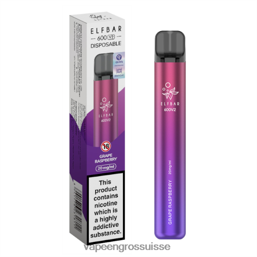Vape Suisse Pas Cher - raisin framboise 82F242285 ELFBAR 600V2 20mg