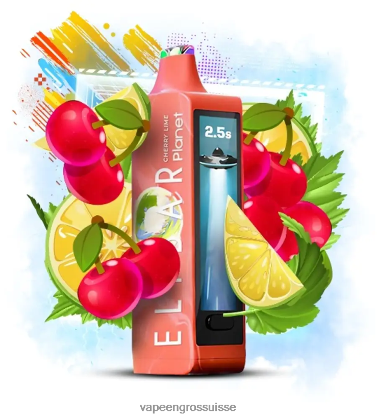 Magasin Vape Genève - cerise citron vert Elf Bar Planet 25000 L6J2J623