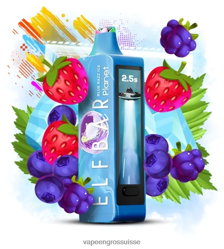 Vape En Gros Suisse - glace bleue Elf Bar Planet 25000 L6J2J615