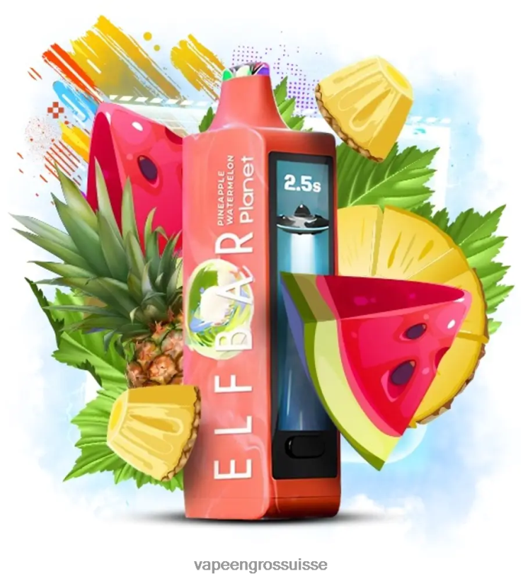 Vapotage Suisse - pastèque à l'ananas Elf Bar Planet 25000 L6J2J625