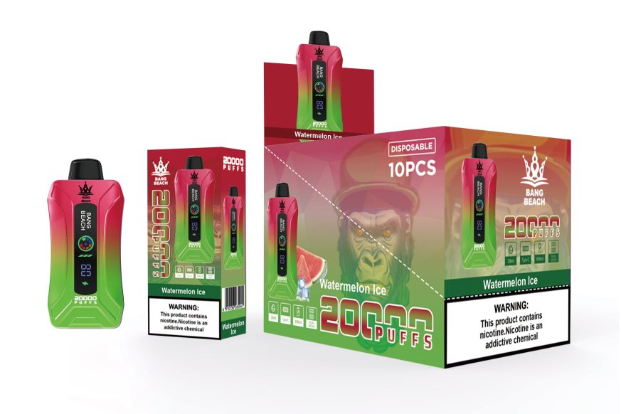 Eliquide En Gros - Bang Beach Vape à écran intelligent de 20 000 bouffées glace à la pastèque F4426H7