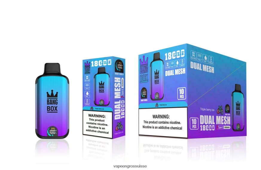 Eliquide En Gros - Bang Box 18000 bouffées glace aux trois baies F4426H95
