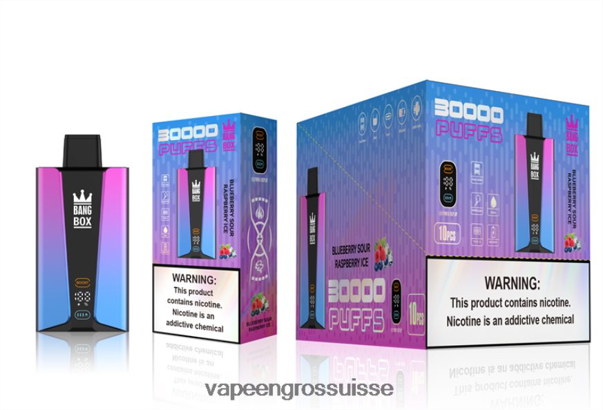 Eliquide En Gros - Bang Box Écran intelligent de 30 000 bouffées glace à la myrtille et à la framboise F4426H81