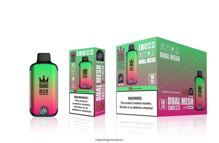 Magasin Vape Genève - Bang Box 18000 bouffées pastèque framboise F4426H97