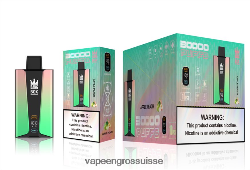 Magasin Vape Genève - Bang Box Écran intelligent de 30 000 bouffées pêche aux pommes F4426H83