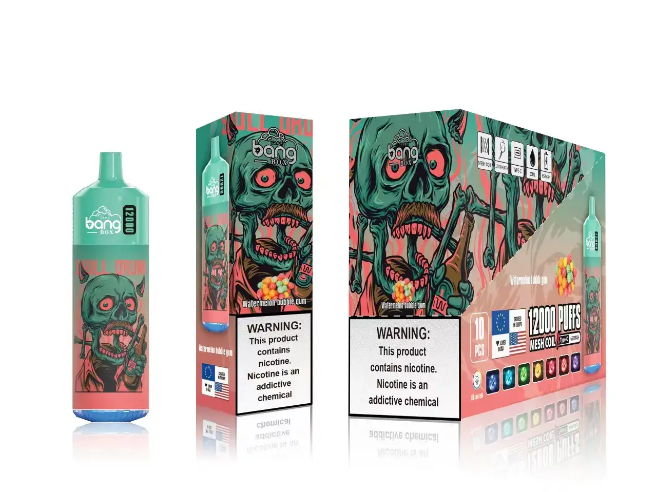 Magasin Vape Genève - bubble-gum à la pastèque 82F242119 Bang Box 12000 bouffées