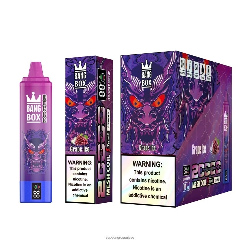 Magasin Vape Genève - glace aux raisins 82F242130 Bang Box 20000