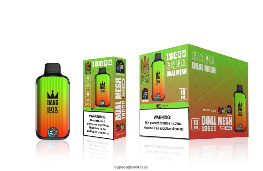 Vape En Gros - Bang Box 18000 bouffées double pomme F4426H93