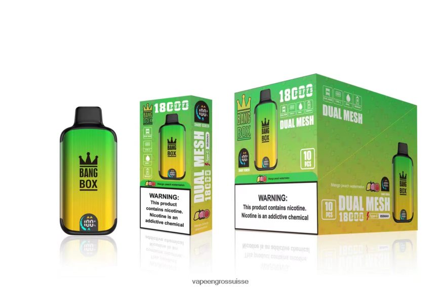 Vape En Gros Suisse - Bang Box 18000 bouffées mangue pêche pastèque F4426H89