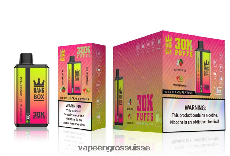 Vape Genève - Bang Box 30 000 bouffées double saveurs glace pastèque & fraise kiwi F4426H62