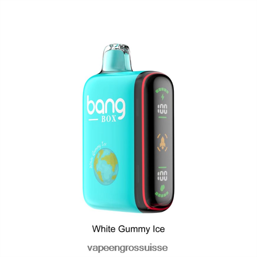 Vape Genève - Bang Box Affichage de puissance intelligent de 9 000 à 18 000 bouffées glace gommeuse blanche F4426H30