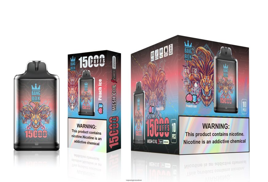 Vape Jetable Prix - Bang Box s1-15000 bouffées glace à la pêche F4426H102
