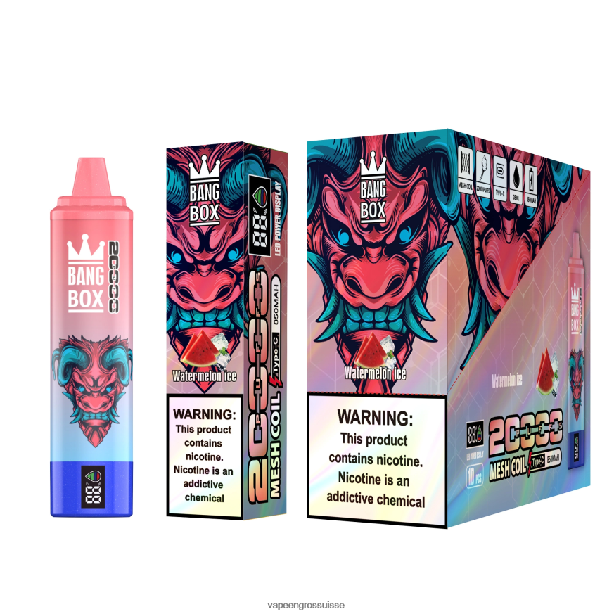 Vape Jetable Suisse - Bang Box 20000 glace à la pastèque F4426H56