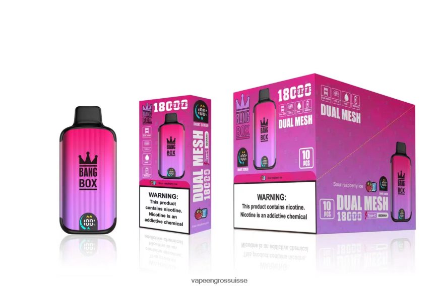 Vape Suisse Pas Cher - Bang Box 18000 bouffées glace à la framboise aigre F4426H98
