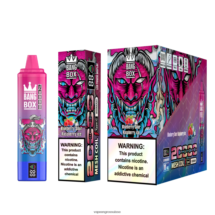Vaporizer Zurich - Bang Box 20000 glace à la myrtille et à la framboise F4426H55