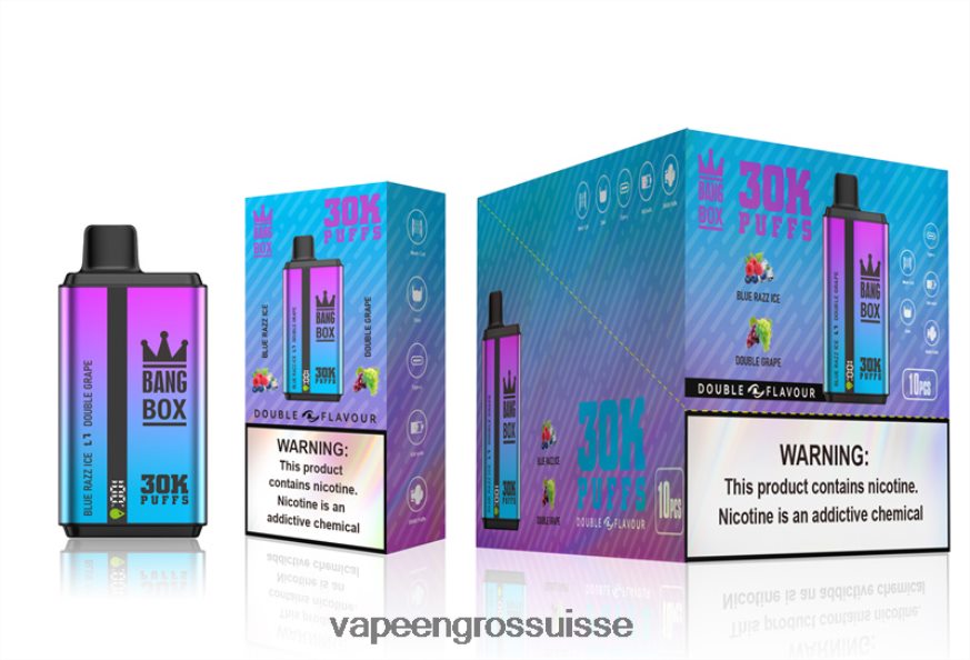 Vaporizer Zurich - Bang Box 30 000 bouffées double saveurs glace bleue au razz et double raisin F4426H72