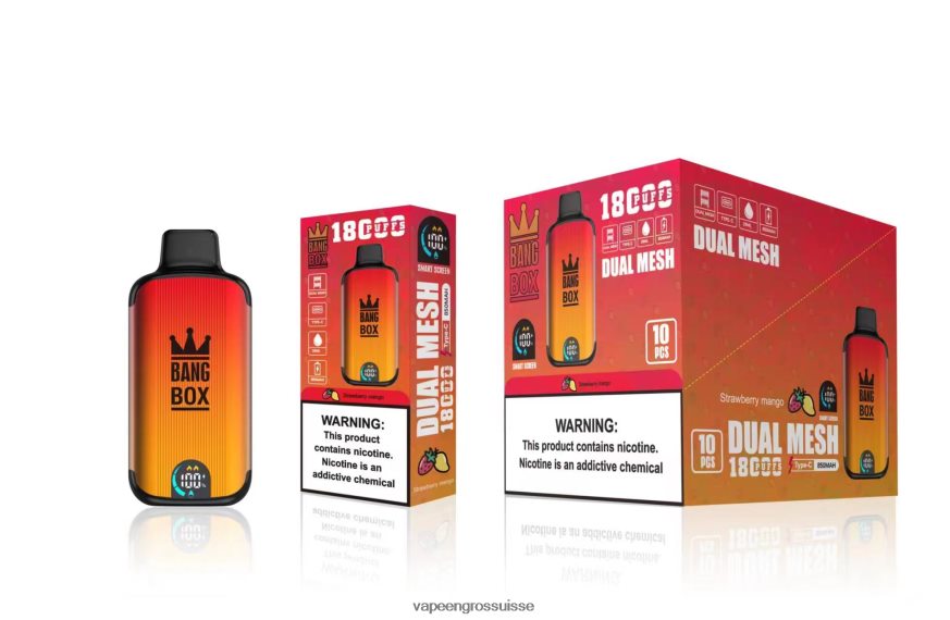 Vapotage Suisse - Bang Box 18000 bouffées mangue fraise F4426H99