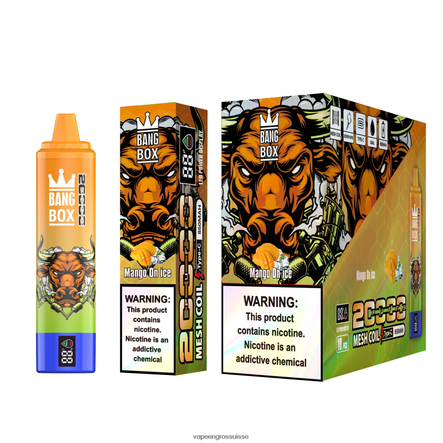 Vapotage Suisse - Bang Box 20000 mangue sur glace F4426H54