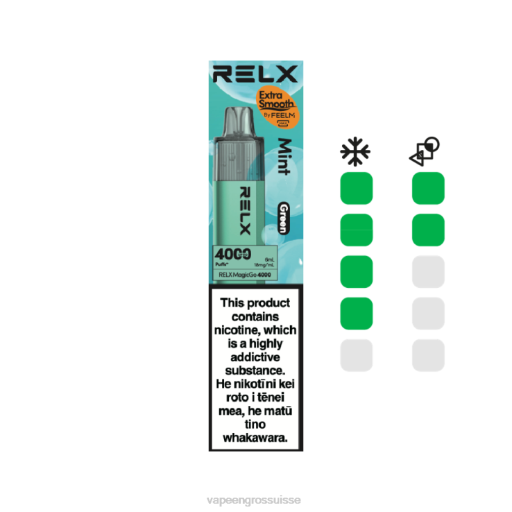 Cigarette Electronique En Gros - menthe (verte) RELX MagicGo 4000 vapes jetables 2206P4