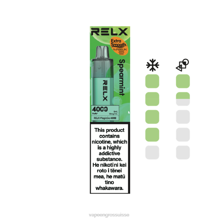 Cigarette Électronique Genève - menthe verte RELX MagicGo 4000 vapes jetables 2206P3