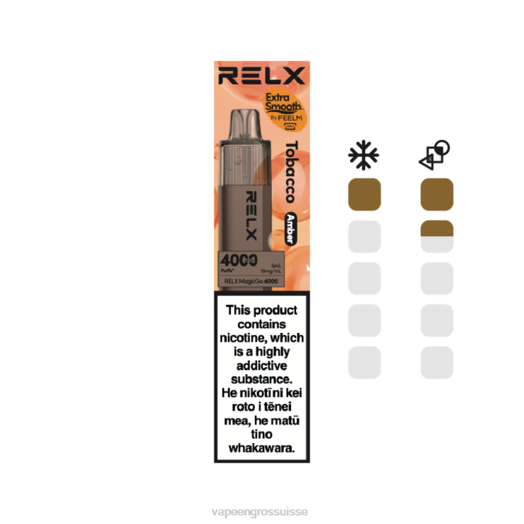 Vape En Gros - tabac (ambre) RELX MagicGo 4000 vapes jetables 2206P5