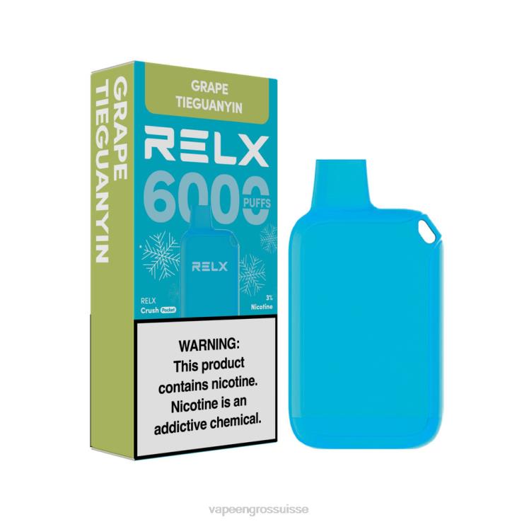 Cigarette Electronique En Gros - tieguanyin de raisin RELX Crush Pocket 6000 glacé 2206P18