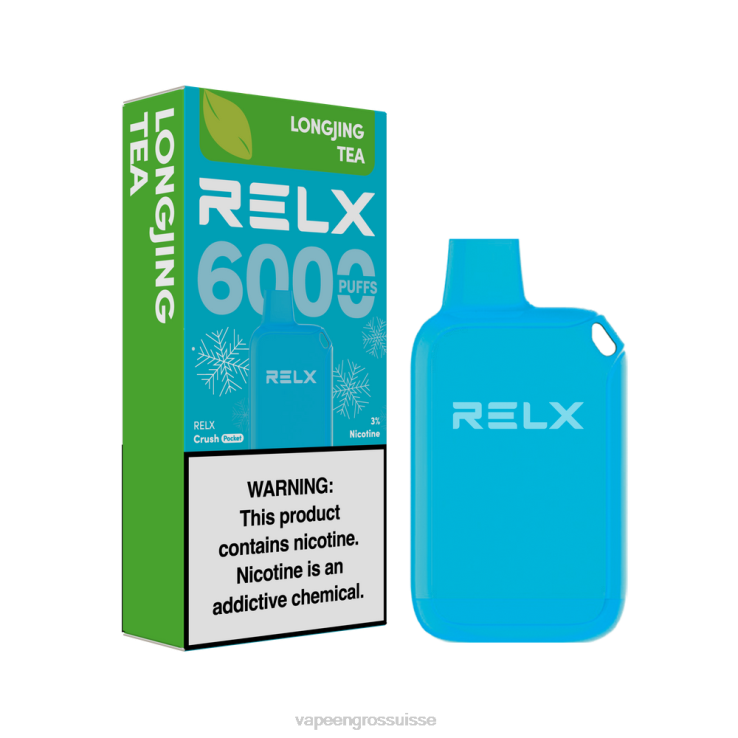 Magasin Vape Genève - thé longjing RELX Crush Pocket 6000 glacé 2206P9