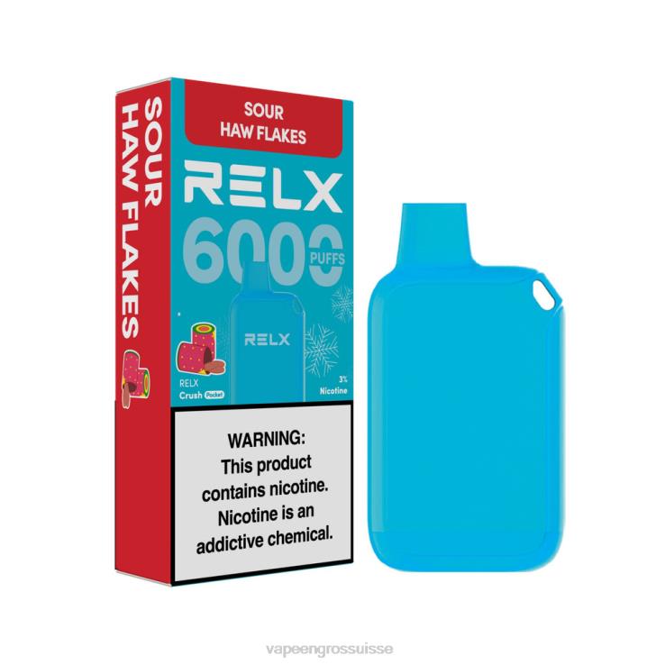 Vape Genève - flocons d'aubépine RELX Crush Pocket 6000 glacé 2206P16