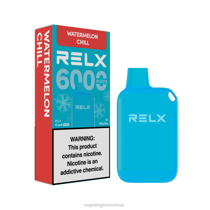 Vape Suisse Pas Cher - fraîcheur de pastèque RELX Crush Pocket 6000 glacé 2206P24
