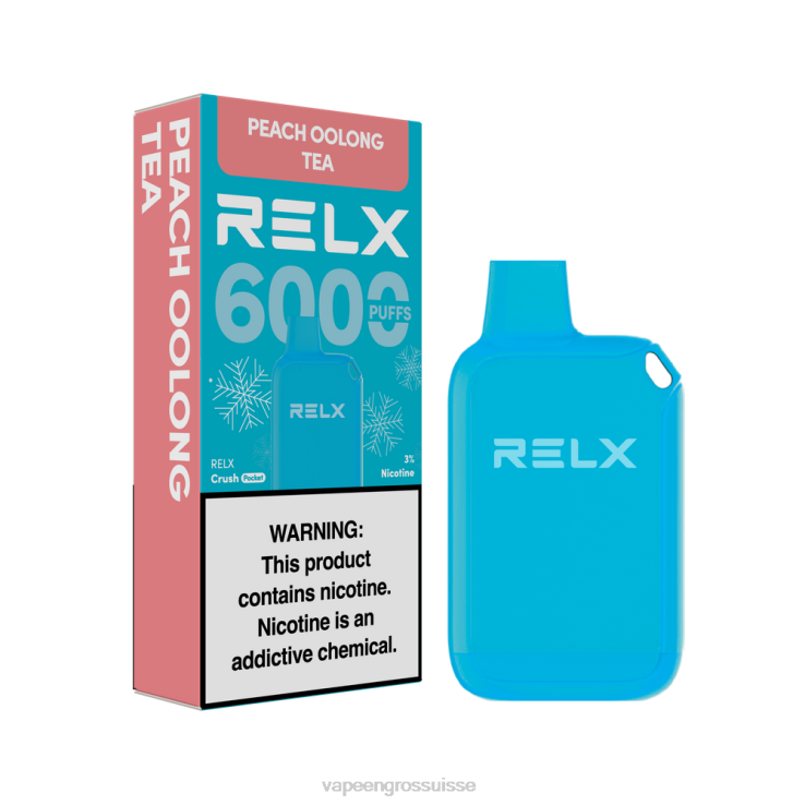Vape Suisse Pas Cher - thé oolong à la pêche RELX Crush Pocket 6000 glacé 2206P10
