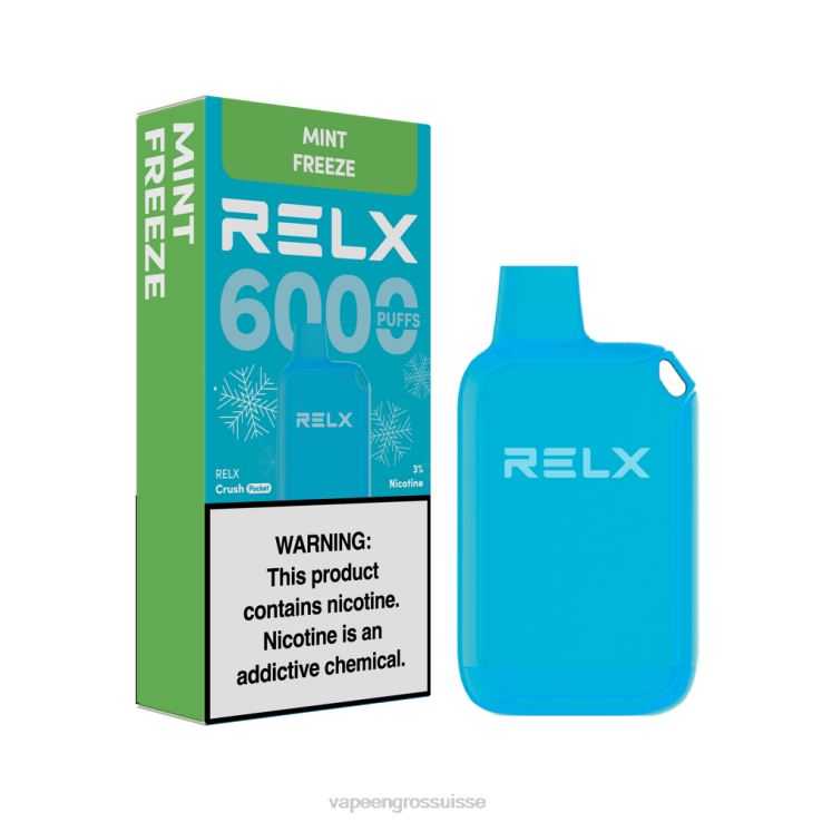 Vaporizer Zurich - menthe congelée RELX Crush Pocket 6000 glacé 2206P12