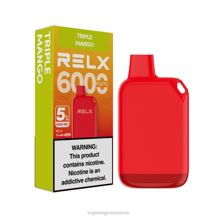 Vaporizer Zurich - triple mangue RELX Crush Pocket 6000 5 % de nic élevé 2206P26