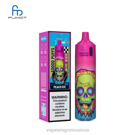 E Liquide Suisse - Fumot Tornado 30 000 musiques glace à la pêche PJ8820