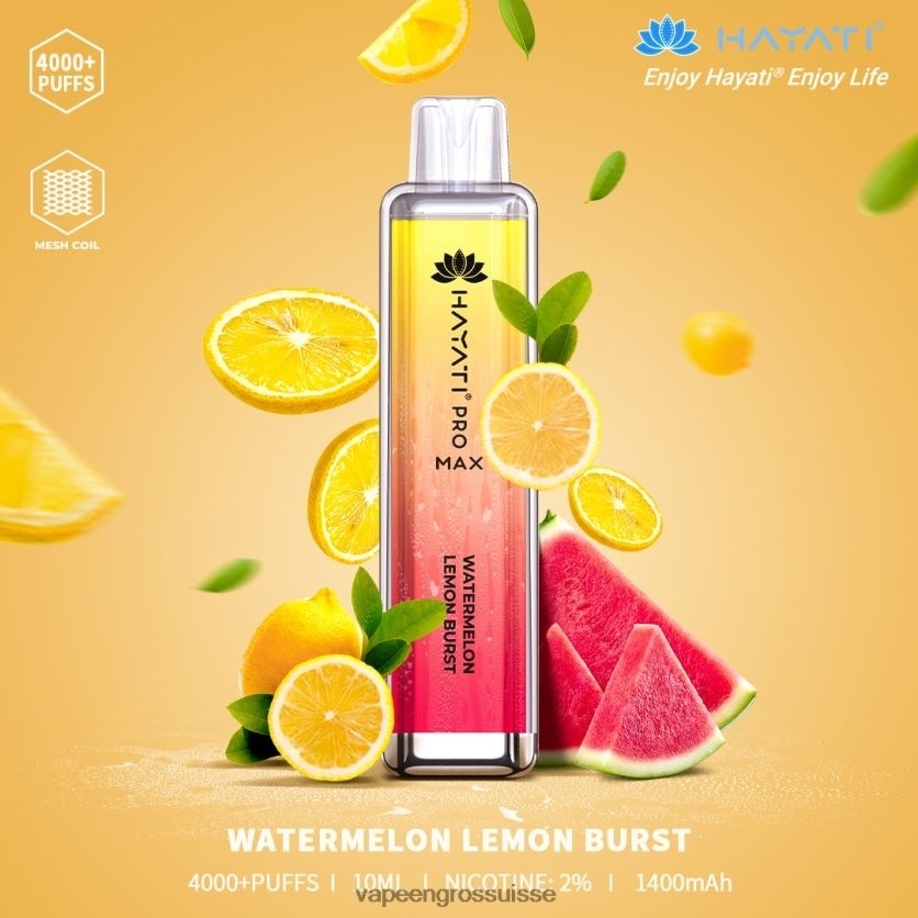 E Liquide Suisse - éclat de citron pastèque 82F242182 Hayati Pro Max 4000