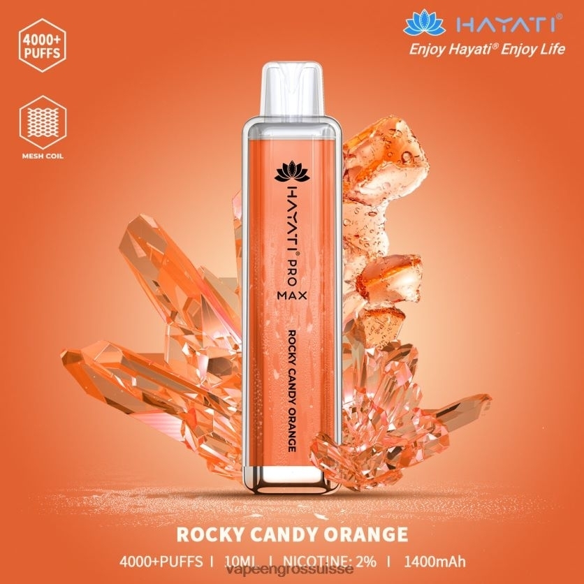 Eliquide En Gros - bonbon rocheux orange 82F242172 Hayati Pro Max 4000