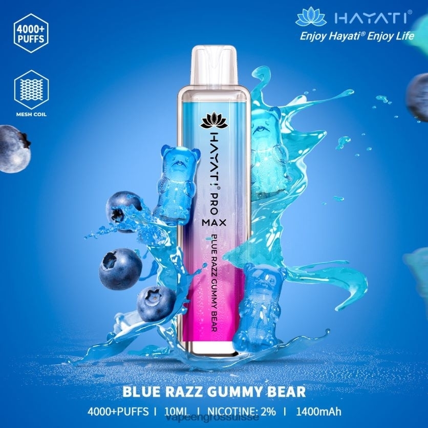 Eliquide En Gros - ours gommeux Razz bleu 82F242183 Hayati Pro Max 4000