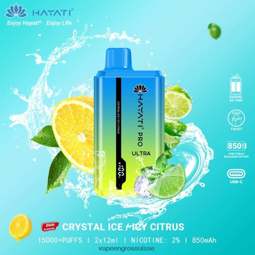 Cigarette Électronique Genève - glace cristalline/agrumes glacés 82F242223 Hayati Pro Ultra