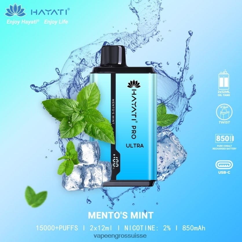 Vape Genève - la menthe de Mento 82F242211 Hayati Pro Ultra
