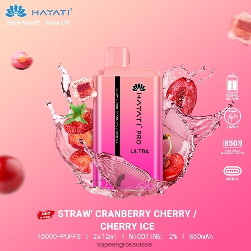 Vape Suisse Pas Cher - glace fraise-canneberge cerise-cerise 82F242230 Hayati Pro Ultra