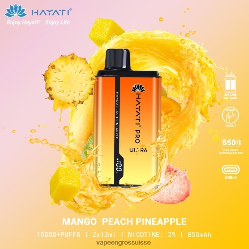 Vapotage Suisse - mangue pêche ananas 82F242209 Hayati Pro Ultra